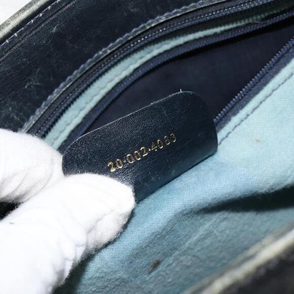GUCCI GG Supreme Sherry Line Hand Bag PVC Navy Gold Auth...